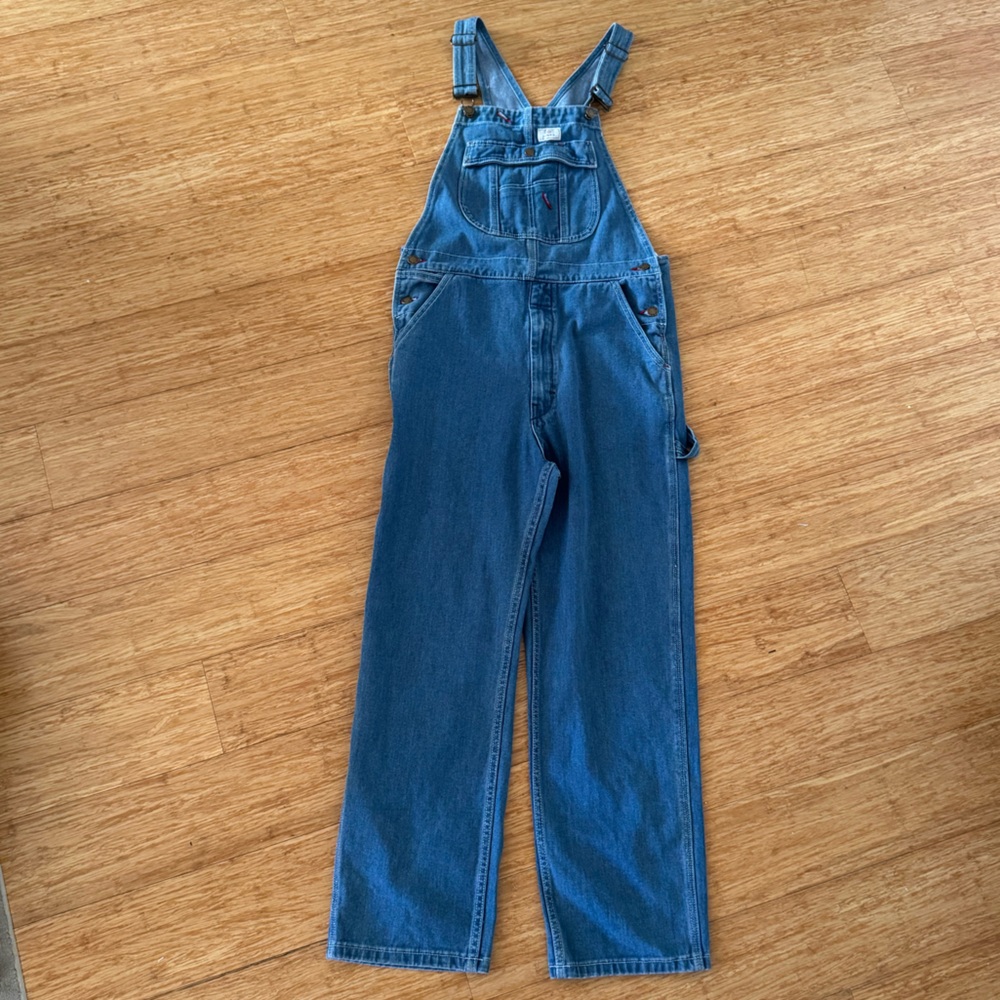 Hisea medium wash full length denim overalls